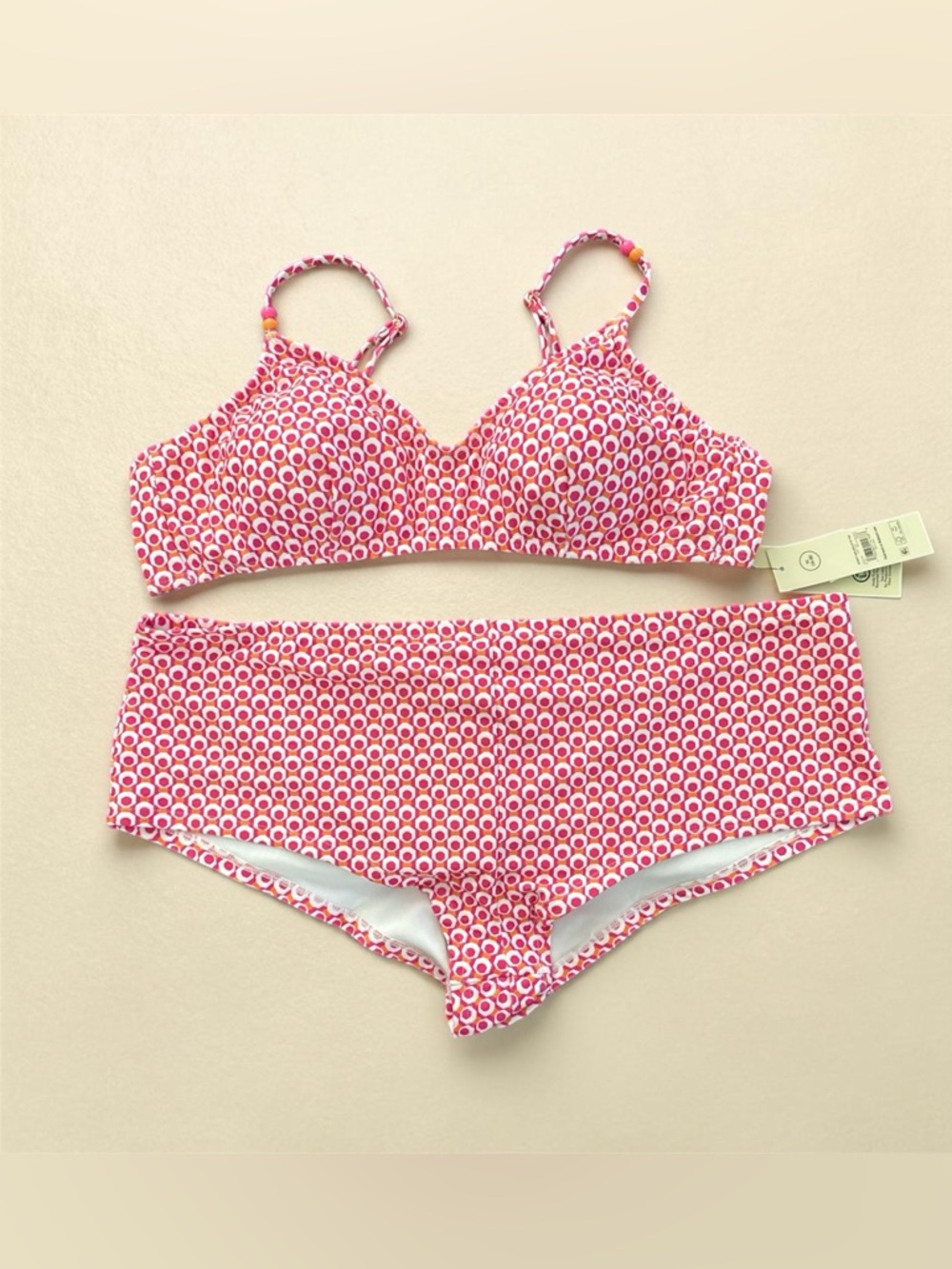 NWT No Boundaries Pink Geometric Print Bikini Set